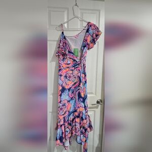 Lilly Pulitzer Marianna Dress Navy Boho Bateau Size M